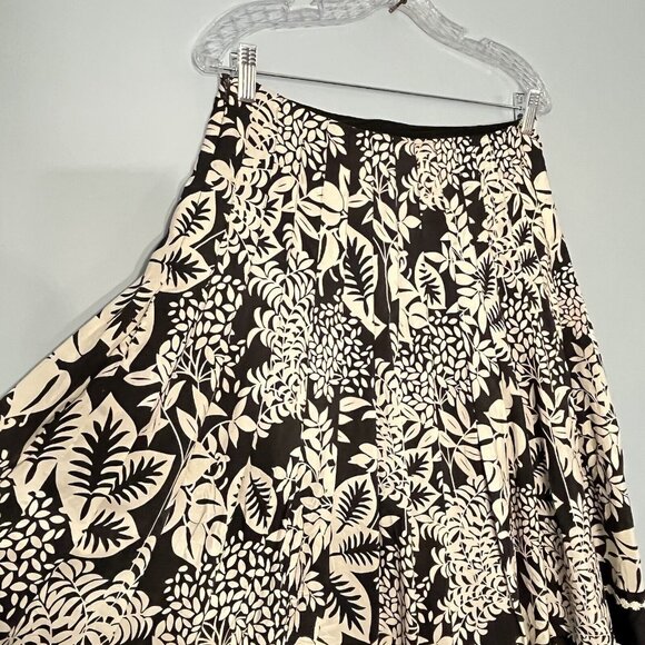 White House Black Market Silk Floral A-Line Skirt‎ Size 2 Pleated Embroidered - Picture 8 of 12